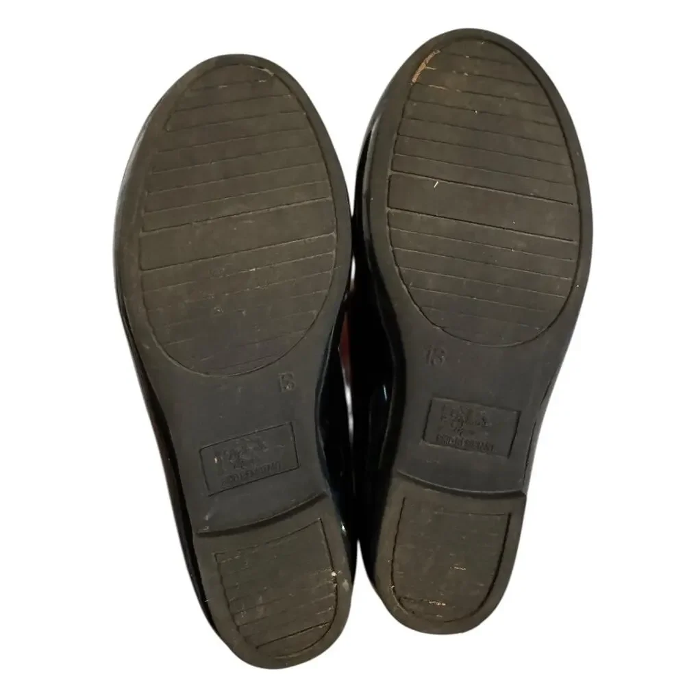 Disney Minnie Mouse Girls Slip-On Shoes Size 13 Black Bow Ballet Flats